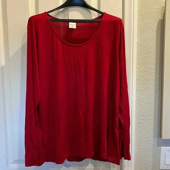 EUC Soma Pajama Set Buffalo Plaid w Solid Red Long Sleeve Top Soft Cozy Size XXL - Picture 2 of 9